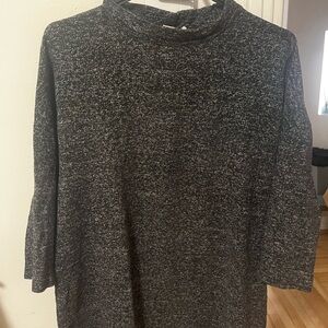 Black and Gray Knit tunic Sweater